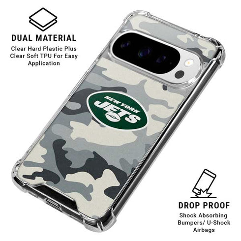NFL New York Jets Camo Google Pixel 10 Pro XL Clear Case